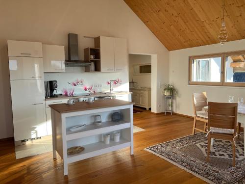 a kitchen with a sink and a counter in a room at Apartment Vinomna in Rankweil
