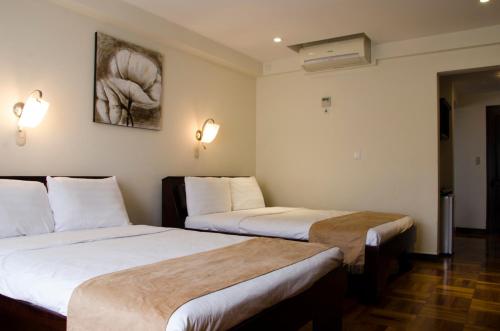 Postel nebo postele na pokoji v ubytování Hotel Plaza Real Suites & Apartments San Jose