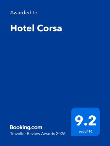 Un certificat, premiu, logo sau alt document afișat la Hotel Corsa