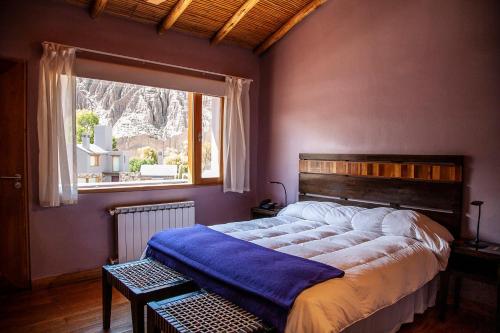 a bedroom with a large bed and a window at La Comarca Hotel in Purmamarca