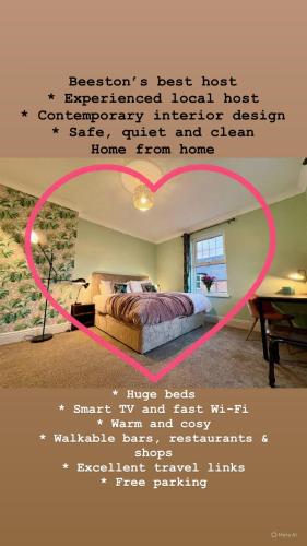 a poster of a bedroom with a bed in a room at The Lily•Central Beeston•Private Apartment•SmartTV•Free Wi-Fi•Tram• in Nottingham