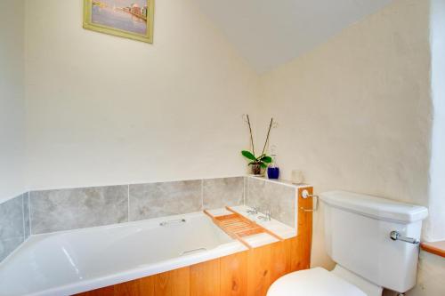 a bathroom with a bath tub and a toilet at 3 Bed in Dolgellau oc-wah464 in Llanfachreth