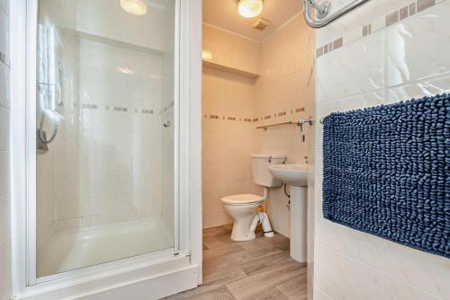 a bathroom with a glass shower and a toilet at 7 Bed in St. Agnes oc-p28968 in St. Agnes