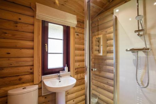 a bathroom with a sink and a toilet and a window at 2 Bed in Felton oc-c30643 in Felton