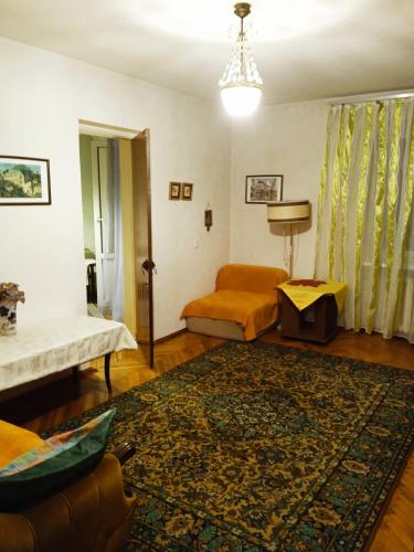 a living room with a couch and a table at apartment Galitskaya Square in Kyiv