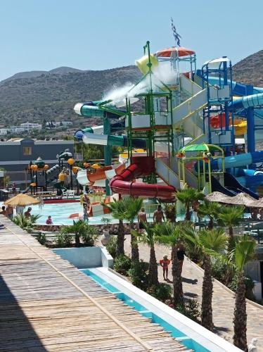a large water park with a water slide at SunBay Hotel in Hersonissos