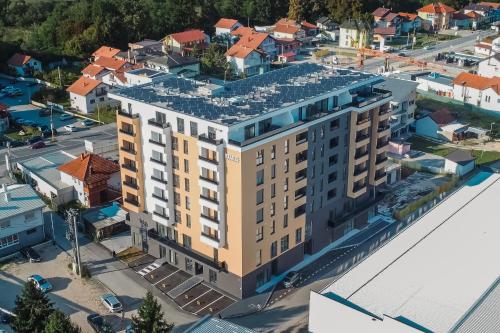 an overhead view of a building in a city at Stars Hotel in Jelah