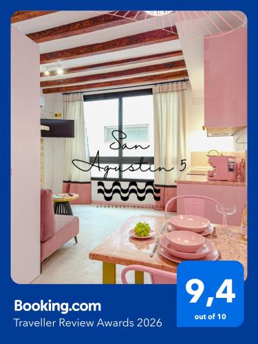 Glamorous pink studio in city center