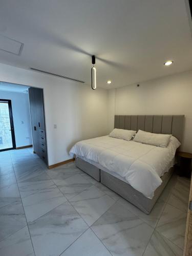 a bedroom with a large bed in a room at Penthouse Panoramic Terrace, San Felipe in Chihuahua