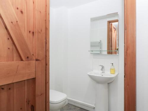 a bathroom with a toilet and a sink at Horse Gin in Lydney