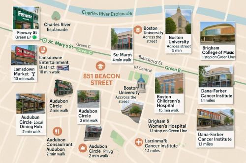 a map of the city of dublin with buildings at SympleLive Hotel in Boston