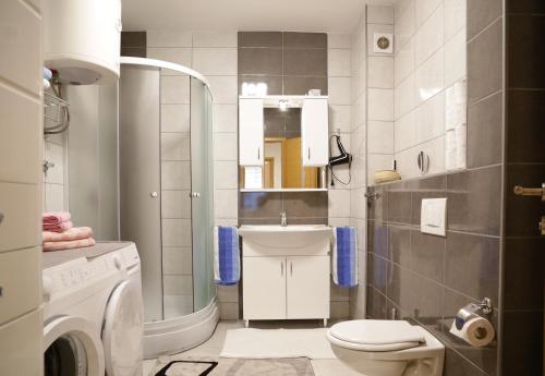 a bathroom with a toilet and a sink at Guest Apartment Visoko in Visoko