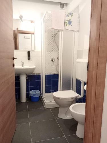 a bathroom with a toilet and a sink at Rifugio Combe D'Imbert Vittoria in Champ Quartier