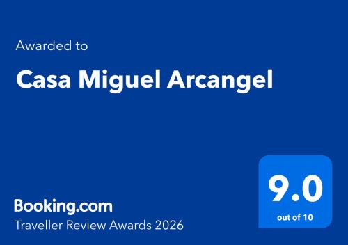 a blue sign with the text cancelled to casa miguel emergency at Casa Miguel Arcangel in Coatepec
