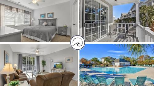a collage of two pictures of a house at The Norman Retreat At Barefoot Resort! 3 Bedroom in Myrtle Beach