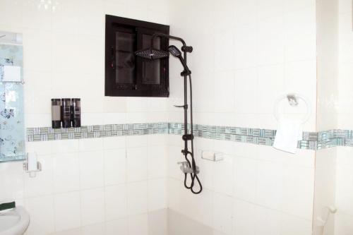 a shower in a bathroom with a toilet at AZURA Skyline in Abidjan
