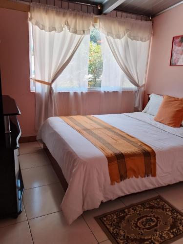 Postel nebo postele na pokoji v ubytování Hostal el Parque Tababela