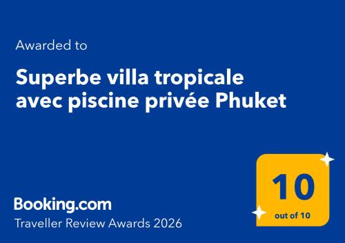 a yellow rectangle with the number on it at Superbe villa tropicale avec piscine privée Phuket in Phuket