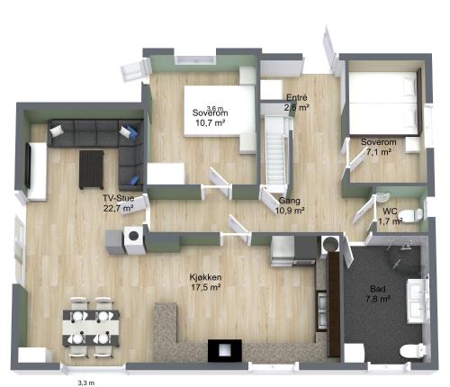 a floor plan of a house at Hardanger Fjordblikk in Syreflot