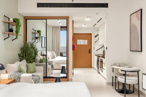 Postelja oz. postelje v sobi nastanitve FIRST CLASS Studio Private Jacuzzi Canal View