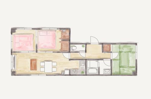 a drawing of a floor plan of a house at Du Etowaaru in Nagoya