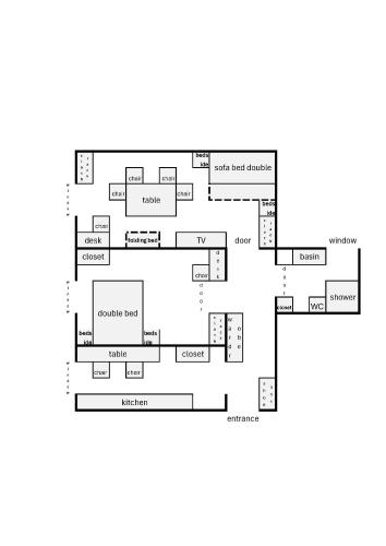 two rooms in walking center 4 plus 1 pax