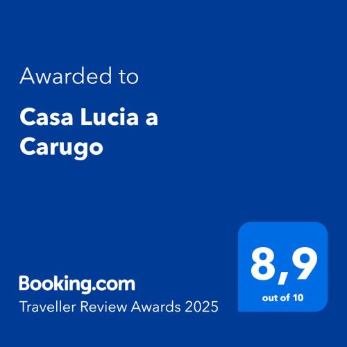 a screenshot of a cell phone with the text awarded to casa ludica at Casa Lucia a Carugo in Carugo