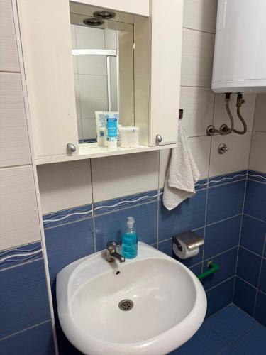 a bathroom with a sink and a mirror at Barbello in Stara Pazova