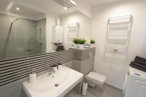 Et badeværelse på Apartamenty Perły Bałtyku