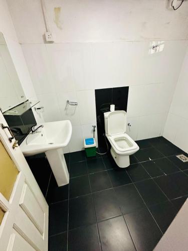 a bathroom with a sink and a toilet at Silver Meir Villa in Nuwara Eliya