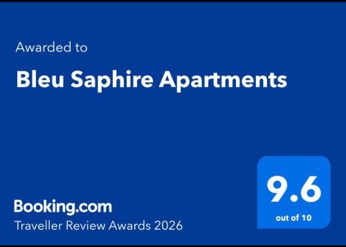 a blue screen with the text emailed to blox sapphire apartments at Bleu Saphire Apartments in Los Baños
