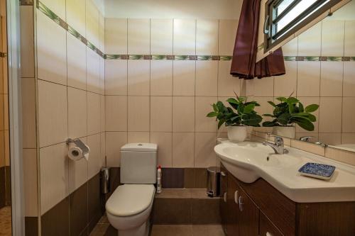 a bathroom with a toilet and a sink at Studio Coquet - Mautara Lodge in Bora Bora