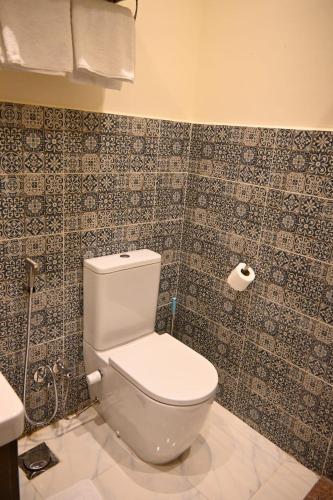 a bathroom with a toilet and a sink at Nabo House in Abu Simbel