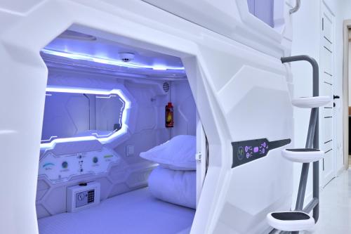 an inside view of a hospital room at Kalion Capsule and Boutique Hotel in Almaty
