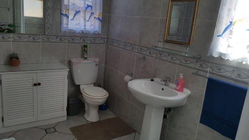a bathroom with a toilet and a sink at Westcoast Central Budget accommodation in Vredenburg