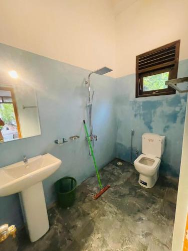 a bathroom being remodeled with a toilet and a sink at Janaka Villa - Ahangama in Ahangama