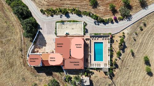 an overhead view of a building with a yard at Quinta Coelho in Guia