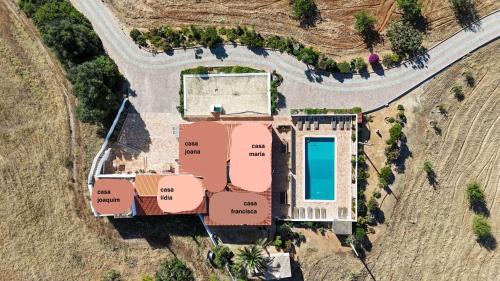 an overhead view of a building with a yard at Quinta Coelho in Guia