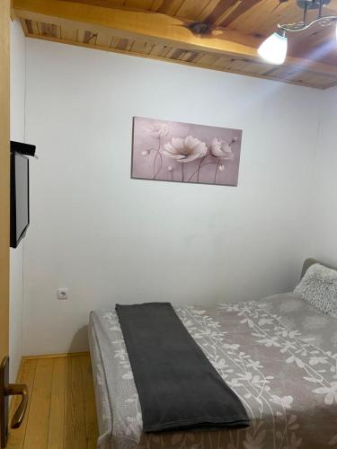 a bedroom with a bed and a painting on the wall at Apartmani D&S in Mokra Gora
