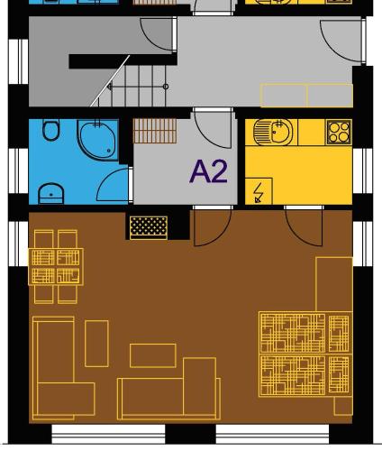 a floor plan of a house with aium at Penzion Na Pohoři in Olešnice