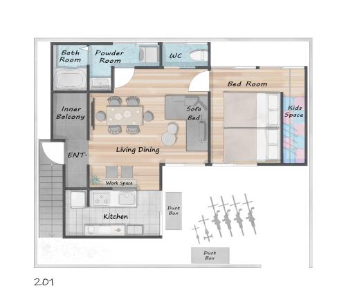 Yuka Hotel Komagome Family Stay - Playroom & Bikes - 2F