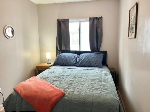 a small bedroom with a bed with a window at Queen Bed Private Room Shared Living Spaces in Johnson City