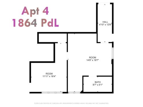 Bright and Spacious 1 BR 평면도