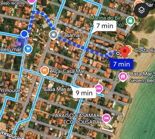 a map of a city with condos at Flat casa de madeira in São José da Coroa Grande