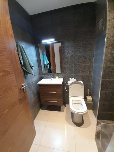 a bathroom with a toilet and a sink at Al Anouar 39B in Kenitra
