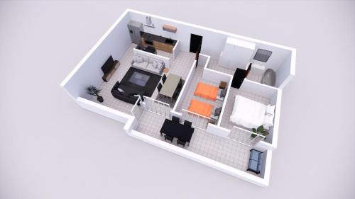 a rendering of a floor plan at Appartement spacieux - Vue notre dame de la garde - Terrasse - Wifi in Marseille