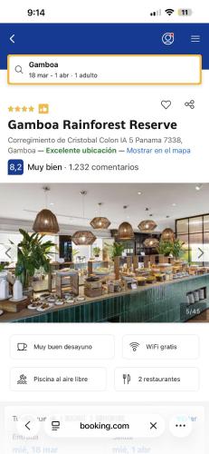 Sijil, anugerah, tanda atau dokumen lain yang dipamerkan di Gamboa rainforest