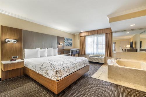 a hotel room with a bed and a bath tub at Best Western Airpark Hotel - LAX Airport LA Stadium in Inglewood