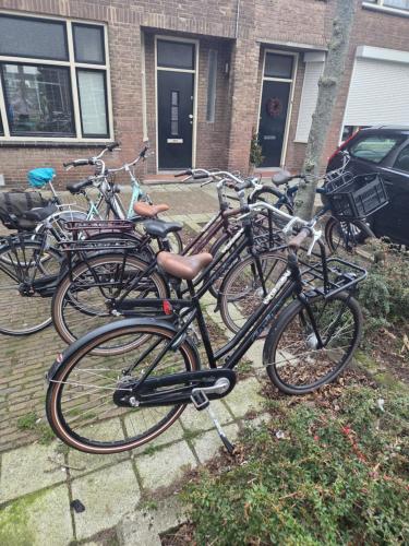 a group of bikes parked in front of a building at 'Lima' Luxe appartement in Vlissingen in Vlissingen