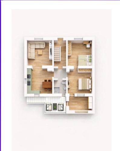 a rendering of a floor plan at Gute Stube - Ferienhaus NaheZeit Bostalsee in Nohfelden